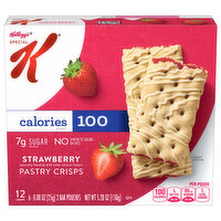 Kellogg's Special K Pastry Crisps, Breakfast Bars, 100 Calorie Snacks, Strawberry, 6 Each
