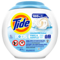 Tide Pods Free & Gentle Liquid Laundry Detergent Pacs, 42 Each