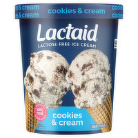 Lactaid Cookies & Cream Ice Cream, 32 Fluid ounce