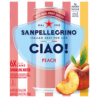 San Pellegrino Ciao! Sparkling Water Peach, 6 Each