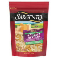 Sargento Shredded Reduced Fat Four Cheese Mexican Natural Cheese, 7 Ounce