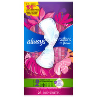 Always Radiant Pads Size 2 with Wings, 26 Each