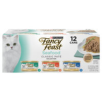 Purely Fancy Feast Pate Wet Cat Food Variety Pack, Seafood Classic Pate Collection, 12 Each