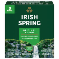 Irish Spring Deodorant Soap, Original, Bath Size, 3 Each