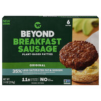 Beyond Meat Beyond Breakfast Sausage, Plant-Based Breakfast Patties, Classic, 7.4 Ounce