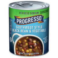 Progresso Reduced Sodium Soup, Southwest Style Black Bean & Vegetable, 18.5 Ounce