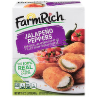 Farm Rich Breaded Jalapeno Peppers Stuffed with 100% Real Cream Cheese, 17 Ounce