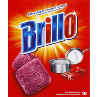 Brillo Soap Pads, Steel Wool, 18 Each