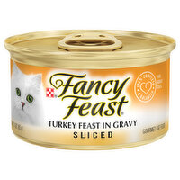 Purely Fancy Feast Gravy Wet Cat Food, Sliced Turkey Feast in Gravy, 3 Ounce