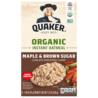 Quaker Select Starts Organic Instant Oatmeal Maple Brown Sugar, 8 Each