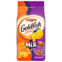 Pepperidge Farm Goldfish Mix Xtra Cheddar + Pretzel Crackers, 6.6 Ounce