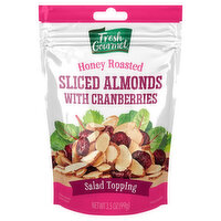 Fresh Gourmet Almonds with Cranberries, Honey Roasted, Sliced, 3.5 Ounce
