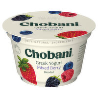 Chobani Yogurt, Greek, Low-Fat, Mixed Berry, Blended, 5.3 Ounce