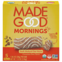 MadeGood Morning Soft Baked Oat Bars Cinnamon Bun, 5 Each