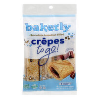 Bakerly Crepes To Go, Chocolate Hazelnut Filled, 6.78 Ounce
