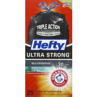 Hefty 30 Gallon Ultra Strong Frawstring Black White Pine Breeze, 25 Each