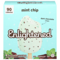 Enlightened Ice Cream Bars, Light, Mint Chip, 4 Each