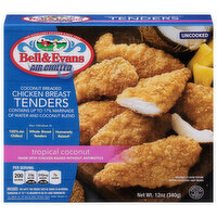 Bell & Evans Chicken Breast Tenders, Breaded, Coconut, 12 Ounce