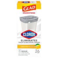 Glad 8 Gallon Drawstring Lemon, 26 Each
