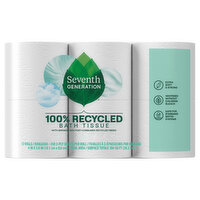 Seventh Generation Bath Tissue, Double Rolls, Extra Soft & Strong, 2-Ply, 12 Each