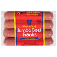 Vienna Beef Beef Franks, Jumbo, 12 Ounce