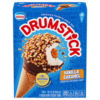 Drumstick Vanilla Caramel Frozen Dairy Dessert Cones, 4 Each