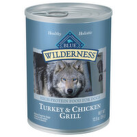 Blue Buffalo Blue Wilderness Dog Food, Natural, Turkey & Chicken Grill, Can, 12.5 Ounce