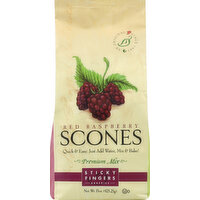 Sticky Fingers Bakeries Scones Mix, Premium, Red Raspberry, 16 Ounce