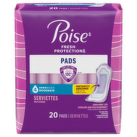 Poise Moderate Pads, 20 Each