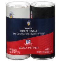 Morton Iodized Salt & Black Pepper, 2 Each
