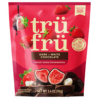 Tru Fru Hyper-Dried Strawberries in White & Dark Chocolate, 3.4 Ounce