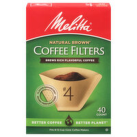 Melitta #4 Brown Cone Coffee Filter, 40 Each