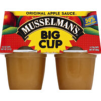 Musselman's Apple Sauce, Original, Big Cup, 4 Each