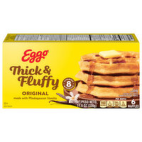 Eggo Thick and Fluffy Frozen Waffles, Frozen Breakfast, Belgian Style, Original, 11.6 Ounce