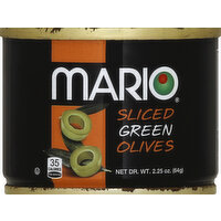 Mario Olives, Green, Sliced, 2.25 Ounce