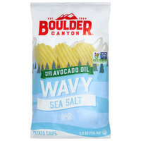 Boulder Canyon Avocado Oil Potato Chips Wavy Sea Salt, 5.5 Ounce