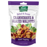 Fresh Gourmet Cranberries & Glazed Walnuts, Dried & Sweet, 4 Ounce