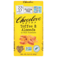 Chocolove Toffee & Almonds in Milk Chocolate Bar, 3.2 Ounce