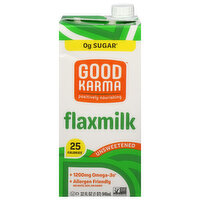 Good Karma Flaxmilk Unsweetened, 32 Ounce