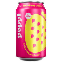 Poppi Prebiotic Soda, Strawberry Lemon, 12 Ounce