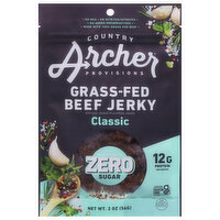 Country Archer Beef Jerky, Zero Sugar, Classic, Grass-Fed, 2 Ounce