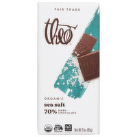 Theo Chocolate Sea Salt 70% Dark Chocolate, 3 Ounce