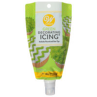 Wilton Green Buttercream Icing Pouch with Star and Round Tips, 8 oz., 8 Ounce