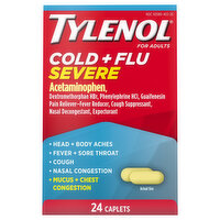 Tylenol Cold&Flu Caplets, 24 Each