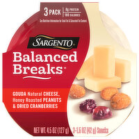 Sargento Balanced Breaks Gouda, Honey Roasted Peanuts and Dried Cranberries, 4.5 Ounce