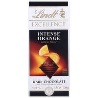 Lindt EXCELLENCE Intense Orange Dark Chocolate Bar, Dark Chocolate Candy with Almonds, 3.5 Ounce