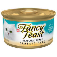 Purely Fancy Feast Pate Wet Cat Food, Classic Pate Seafood Feast, 3 Ounce