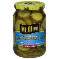 Mt. Olive No Sugar Added Bread & Butter Chips Pickles, 16 Fluid ounce