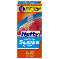 Hefty Quart Freezer Slider Bags, 35 Each