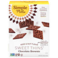 Simple Mills Chocolate Brownie Sweet Thins, 4.25 Ounce